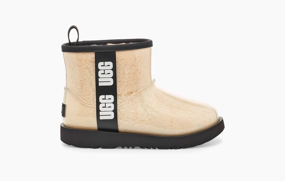 Ugg Classic Clear Mini Ii - Kids Boots - Beige / Black - NZ (8419BZXGH)